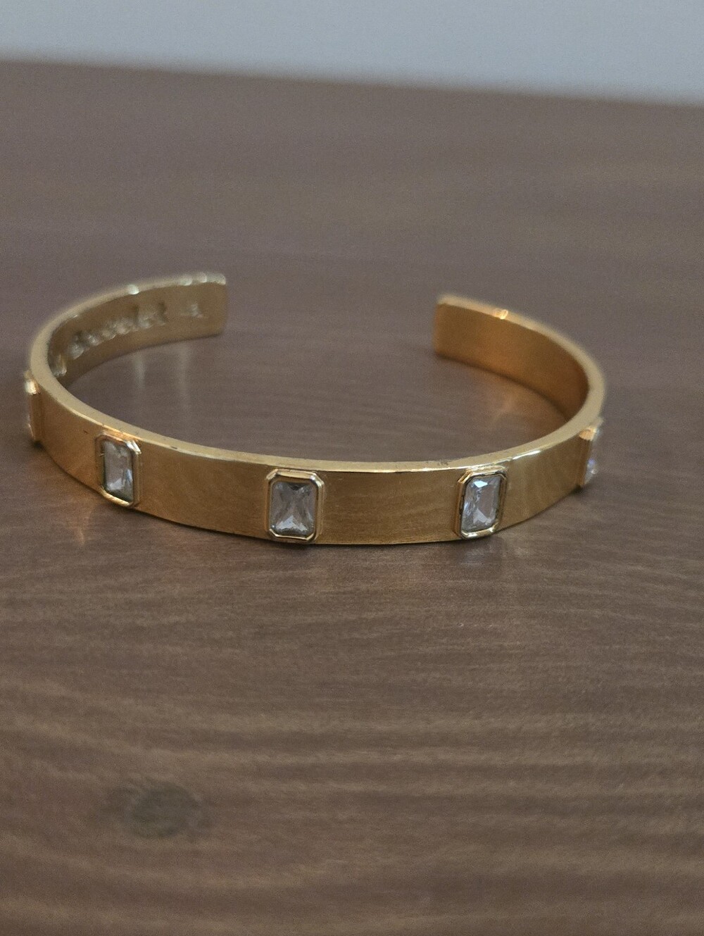 Gold Tone Crystal Accent Cuff Bracelet - Women Jewelry